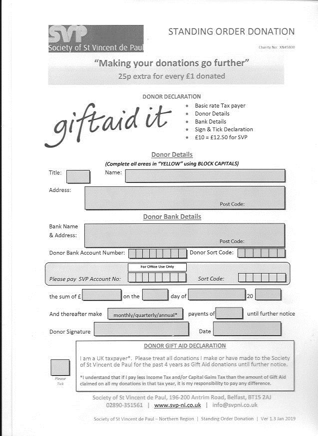 St Vincent De Paul Donations Bangor Parish